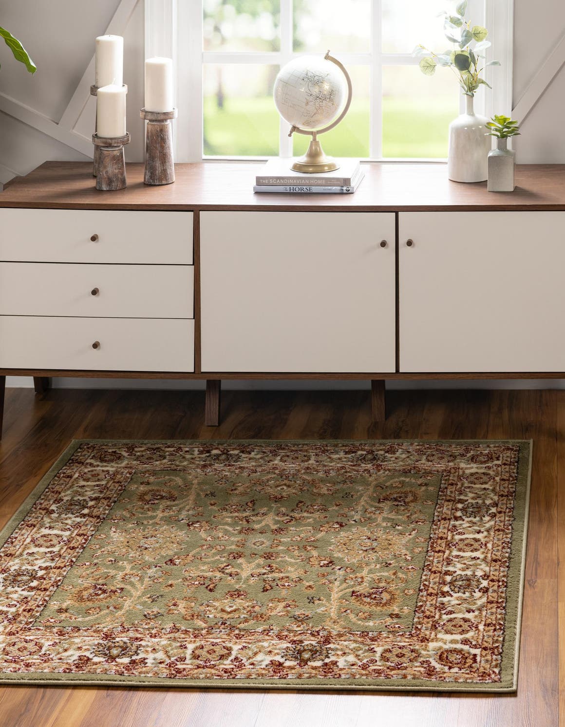 Light Green 3' 1 x 3' 1 Voyage Square Area Rug