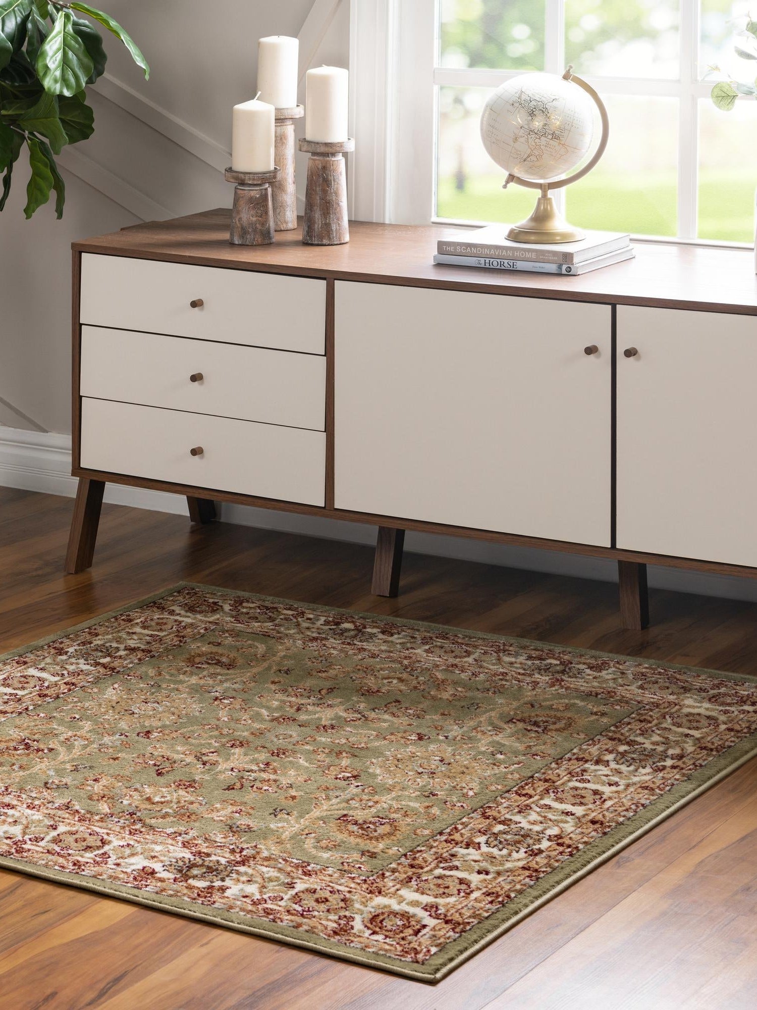 Light Green 3' 1 x 3' 1 Voyage Square Area Rug