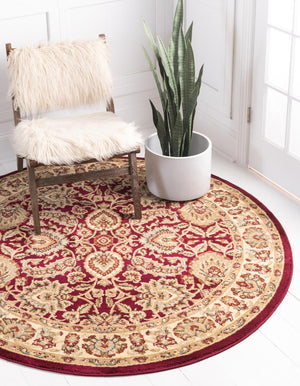 Red 6' 1 x 6' 1 Voyage Round Rug