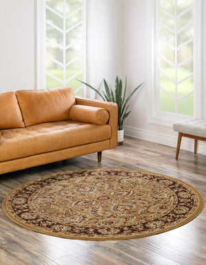 Tan 6' 1 x 6' 1 Voyage Round Area Rug