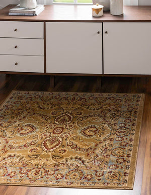 Dark Yellow 4' 1 x 4' 1 Voyage Square Area Rug