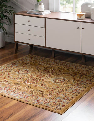 Dark Yellow 4' 1 x 4' 1 Voyage Square Area Rug