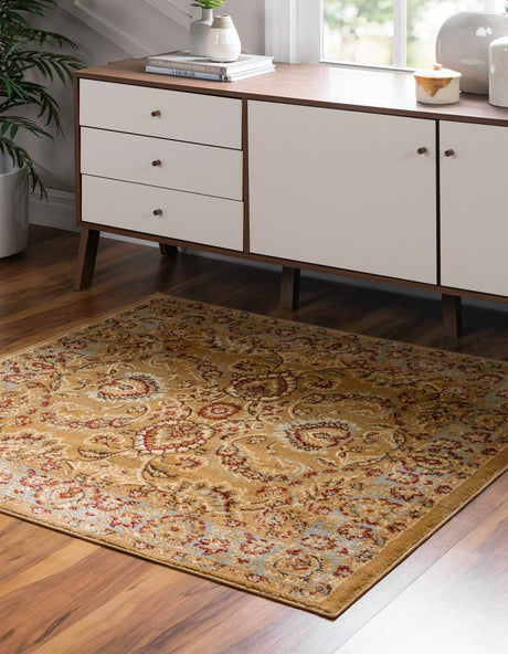 Dark Yellow 4' 1 x 4' 1 Voyage Square Area Rug
