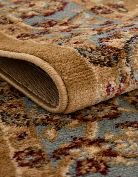 Dark Yellow 7' 10 x 7' 10 Voyage Round Area Rug Persian Inspired Classic Traditional Design Durable Carpet Mat for Home Interior Design for Sale at Rug Engine