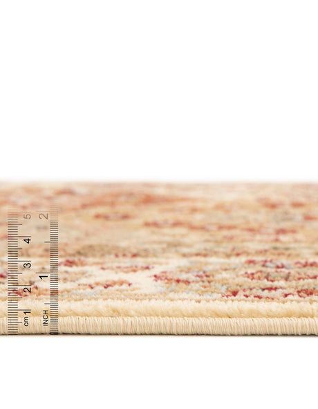 Cream 7' 10 x 7' 10 Voyage Round Area Rug Persian Inspired Classic Traditional Design Durable Carpet Mat for Home Interior Design for Sale at Rug Engine