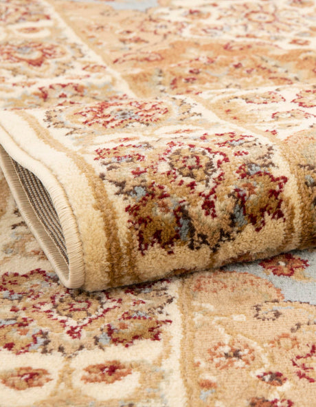 Cream 7' 10 x 7' 10 Voyage Round Area Rug Persian Inspired Classic Traditional Design Durable Carpet Mat for Home Interior Design for Sale at Rug Engine