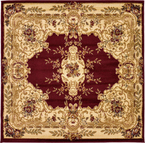 Red 4' 1 x 4' 1 Versailles Square Area Rug