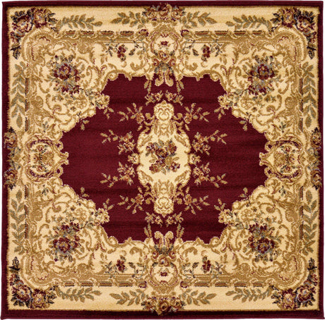 Red 4' 1 x 4' 1 Versailles Square Area Rug
