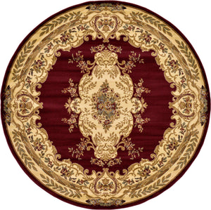 Red 7' 10 x 7' 10 Versailles Round Area Rug