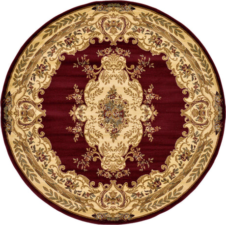 Red 7' 10 x 7' 10 Versailles Round Area Rug