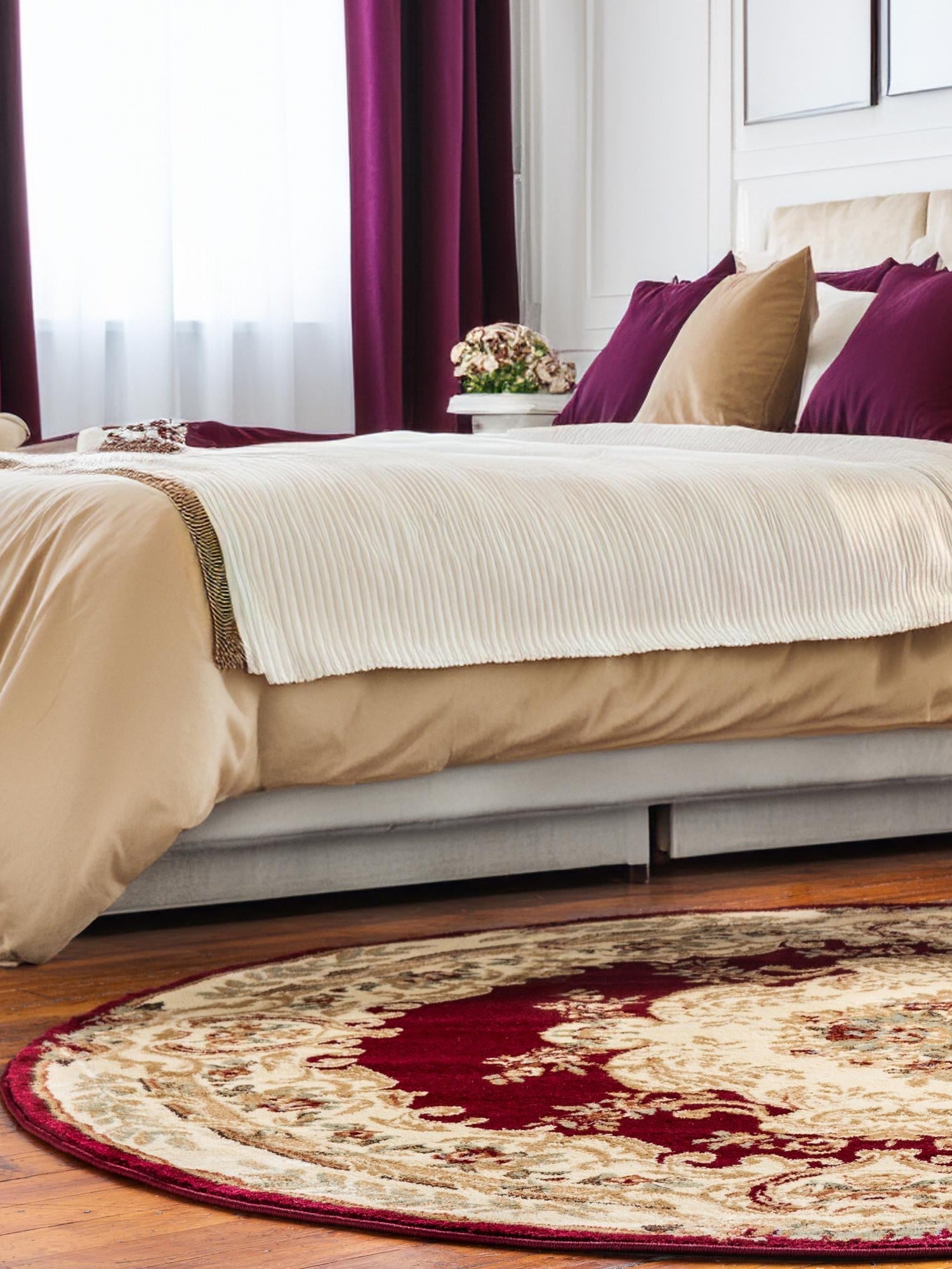 Red 6' 1 x 6' 1 Versailles Round Area Rug