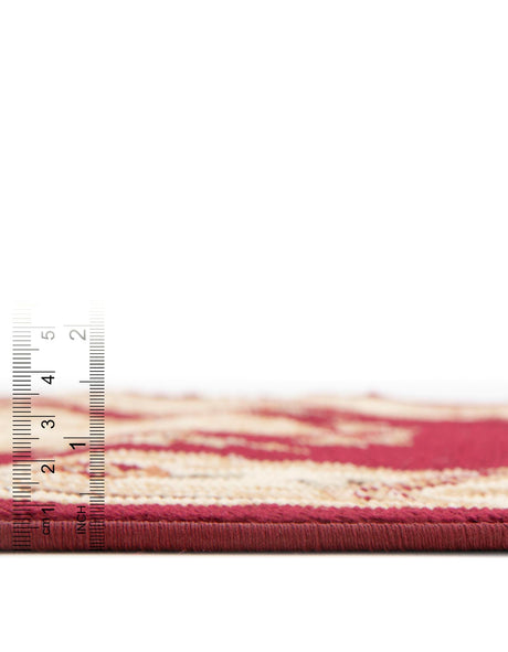 Red 4' 1 x 4' 1 Versailles Round Area Rug Classic Traditional Motif Indoor Carpet for Hallways, Dining Rooms, Bedrooms, Living Room, Office for Sale at Rug Engine