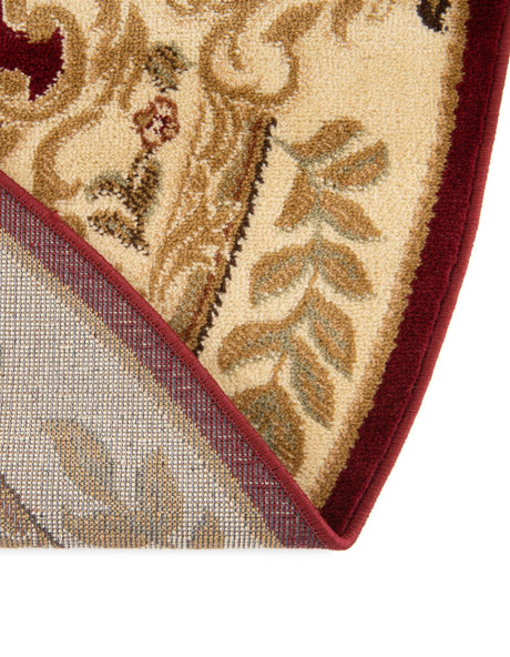 Red 7' 1 x 7' 1 Versailles Round Area Rug Classic Traditional Motif Indoor Carpet for Hallways, Dining Rooms, Bedrooms, Living Room, Office for Sale at Rug Engine