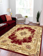Red 7' 10 x 10' Versailles Rectangle Area Rug Classic Traditional Motif Indoor Carpet for Hallways, Dining Rooms, Bedrooms, Living Room, Office for Sale at Rug Engine