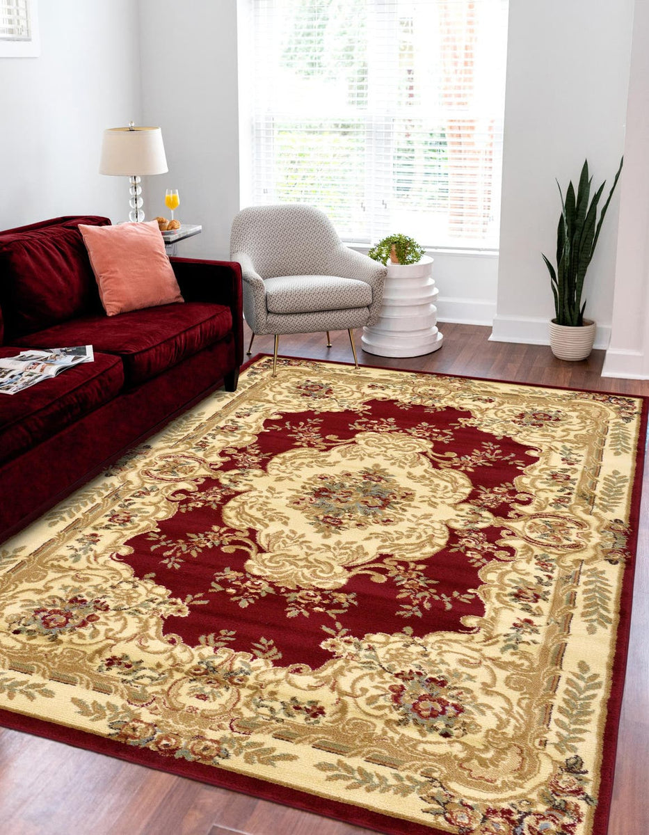 Red 3' 1 x 5' 3 Versailles Rectangle Area Rug Classic Traditional Moti ...