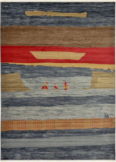 Blue 8' x 11' Fars Rectangle Area Rug 100% Polypropylene Unique Traditional Carpet for Classical Living, Dining Room & Office Spaces for Sale at Rug Engine