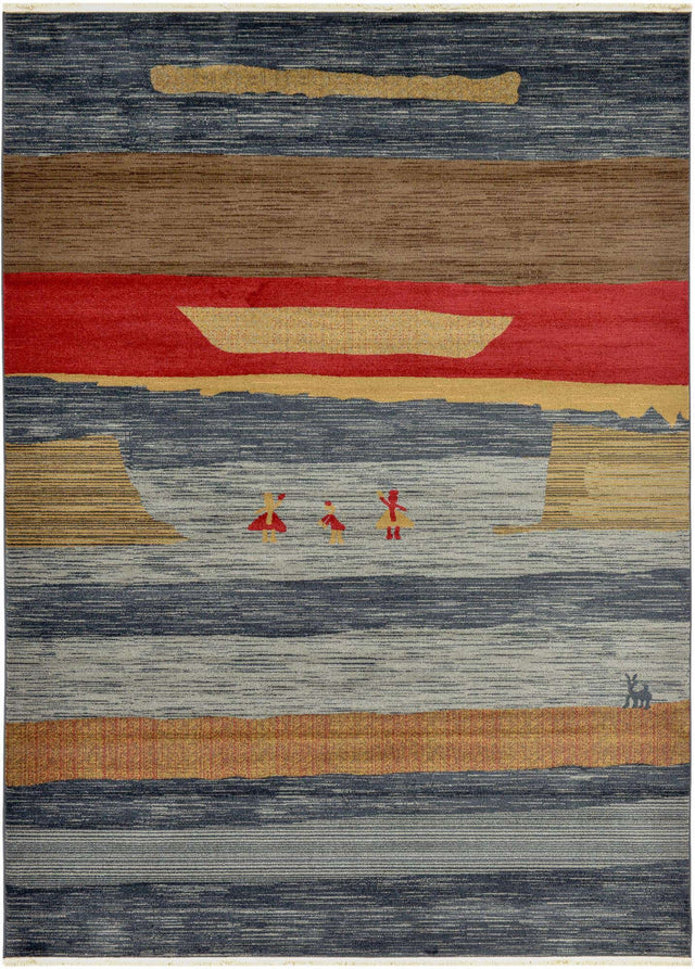 Blue 8' x 11' Fars Rectangle Area Rug 100% Polypropylene Unique Traditional Carpet for Classical Living, Dining Room & Office Spaces for Sale at Rug Engine