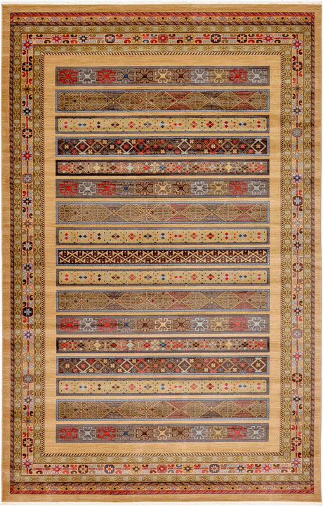 Tan 10' 6 x 16' 5 Fars Rectangle Area Rug 100% Polypropylene Unique Traditional Carpet for Classical Living, Dining Room & Office Spaces for Sale at Rug Engine