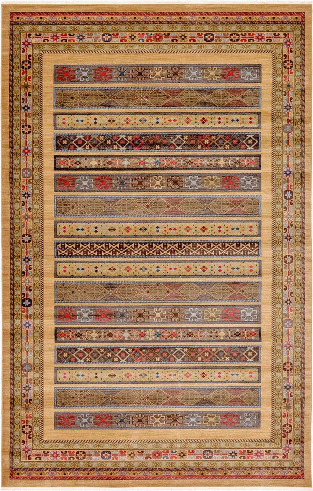 Tan 10' 6 x 16' 5 Fars Rectangle Area Rug 100% Polypropylene Unique Traditional Carpet for Classical Living, Dining Room & Office Spaces for Sale at Rug Engine