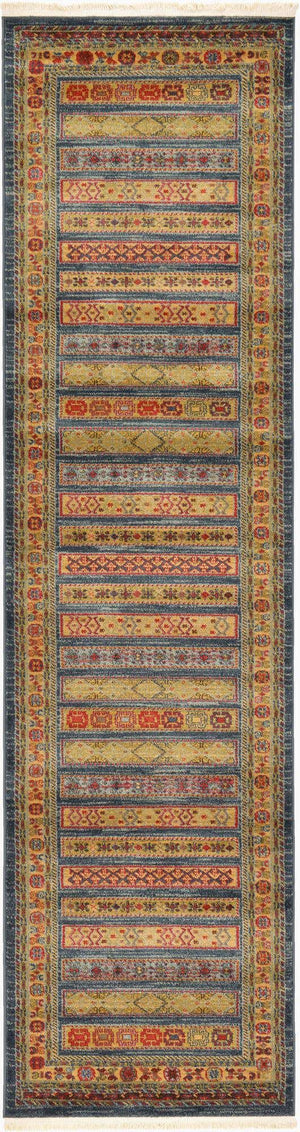 Blue 2' 7 x 10' Fars Runner Area Rug 100% Polypropylene Unique Traditional Carpet for Classical Living, Dining Room & Office Spaces for Sale at Rug Engine