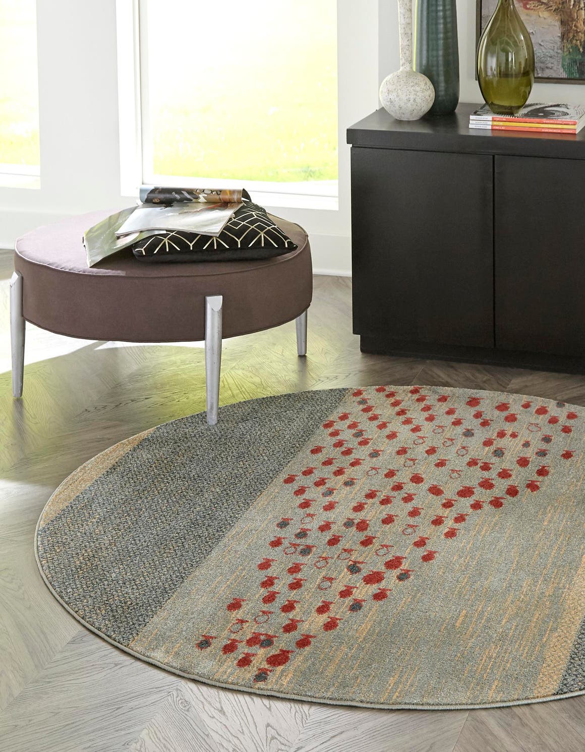 Blue 8' x 8' Fars Round Area Rug 100% Polypropylene Unique Traditional Carpet for Classical Living, Dining Room & Office Spaces for Sale at Rug Engine