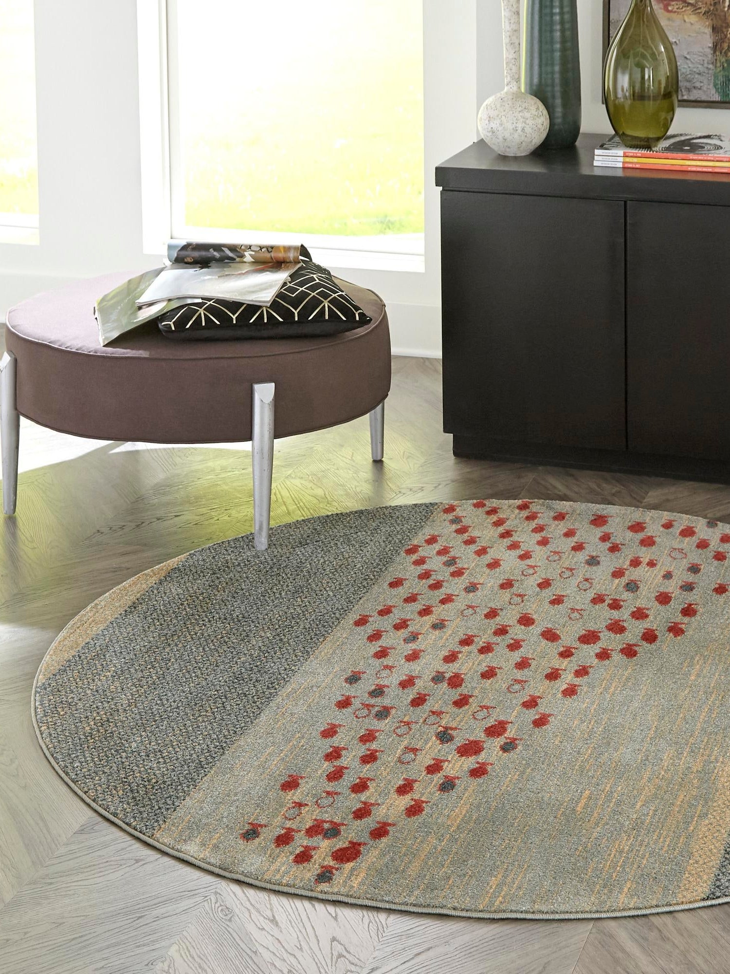 Blue 5' 1 x 5' 1 Fars Round Area Rug 100% Polypropylene Unique Traditional Carpet for Classical Living, Dining Room & Office Spaces for Sale at Rug Engine