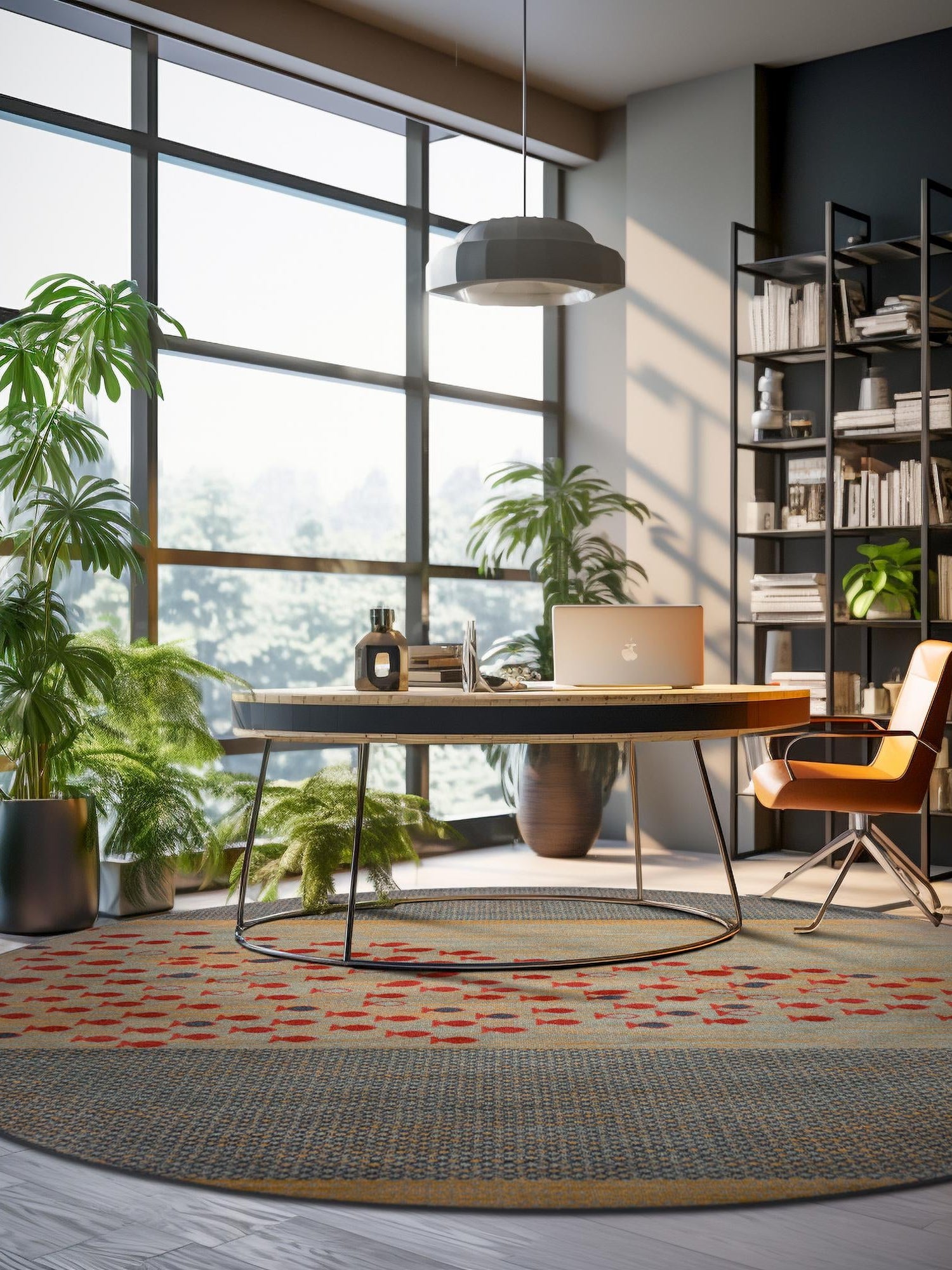Blue 6' 1 x 6' 1 Fars Round Area Rug 100% Polypropylene Unique Traditional Carpet for Classical Living, Dining Room & Office Spaces for Sale at Rug Engine
