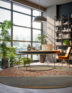 Blue 5' 1 x 5' 1 Fars Round Area Rug 100% Polypropylene Unique Traditional Carpet for Classical Living, Dining Room & Office Spaces for Sale at Rug Engine