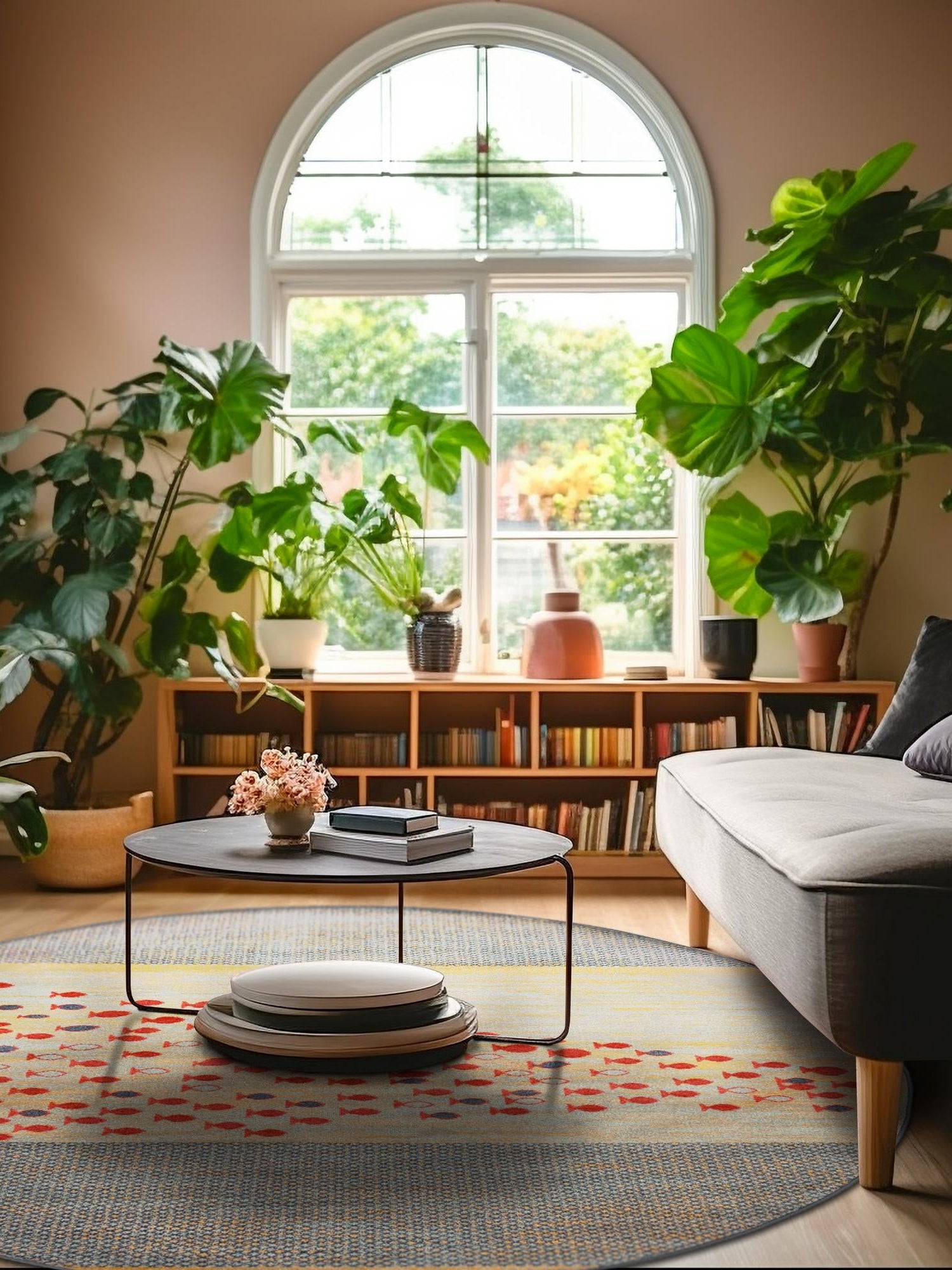 Blue 8' x 8' Fars Round Area Rug 100% Polypropylene Unique Traditional Carpet for Classical Living, Dining Room & Office Spaces for Sale at Rug Engine