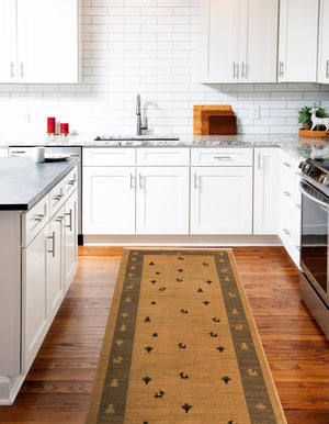 Tan 2' 7 x 10' Fars Runner Area Rug 100% Polypropylene Unique Traditional Carpet for Classical Living, Dining Room & Office Spaces for Sale at Rug Engine