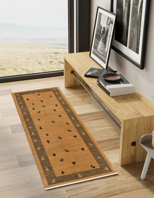 Tan 2' 7 x 10' Fars Runner Area Rug 100% Polypropylene Unique Traditional Carpet for Classical Living, Dining Room & Office Spaces for Sale at Rug Engine