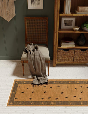 Tan 2' 7 x 10' Fars Runner Area Rug 100% Polypropylene Unique Traditional Carpet for Classical Living, Dining Room & Office Spaces for Sale at Rug Engine