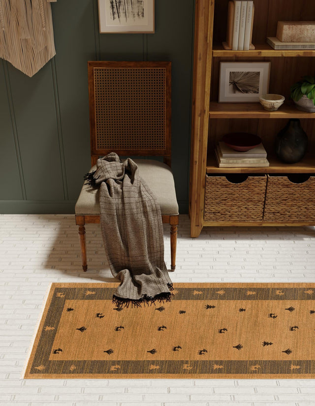 Tan 2' 7 x 10' Fars Runner Area Rug 100% Polypropylene Unique Traditional Carpet for Classical Living, Dining Room & Office Spaces for Sale at Rug Engine