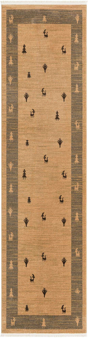 Tan 2' 7 x 10' Fars Runner Area Rug 100% Polypropylene Unique Traditional Carpet for Classical Living, Dining Room & Office Spaces for Sale at Rug Engine