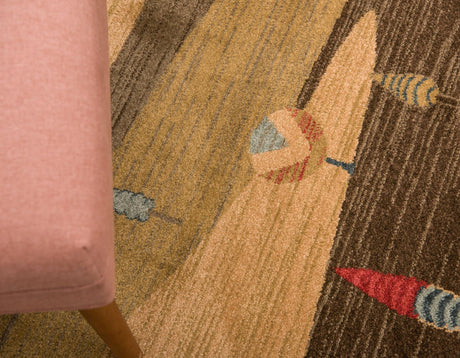 Tan 8' x 8' Fars Round Area Rug 100% Polypropylene Unique Traditional Carpet for Classical Living, Dining Room & Office Spaces for Sale at Rug Engine