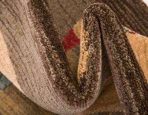 Tan 8' x 8' Fars Round Area Rug 100% Polypropylene Unique Traditional Carpet for Classical Living, Dining Room & Office Spaces for Sale at Rug Engine