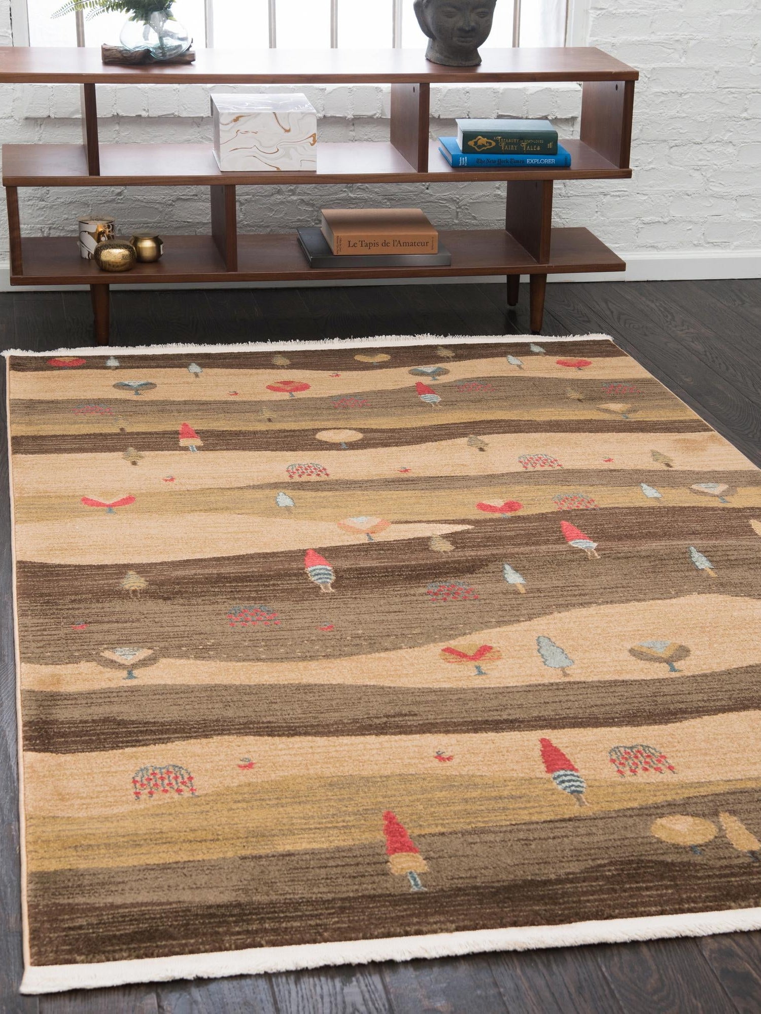 Tan 5' 1 x 8' Fars Rectangle Area Rug 100% Polypropylene Unique Traditional Carpet for Classical Living, Dining Room & Office Spaces for Sale at Rug Engine