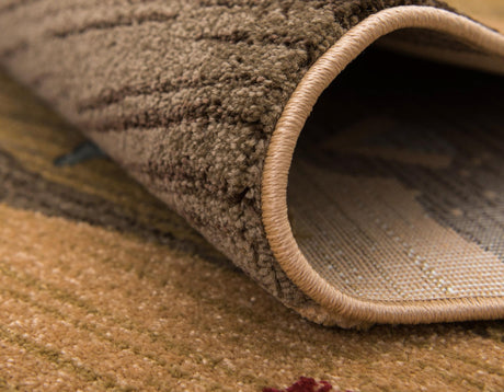 Tan 5' 1 x 8' Fars Rectangle Area Rug 100% Polypropylene Unique Traditional Carpet for Classical Living, Dining Room & Office Spaces for Sale at Rug Engine