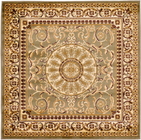 Light Green 4' 1 x 4' 1 Versailles Square Area Rug