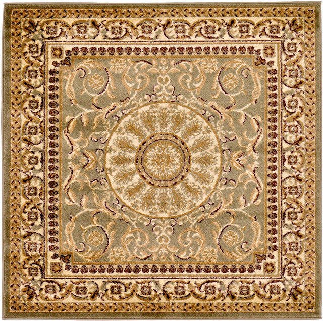 Light Green 4' 1 x 4' 1 Versailles Square Area Rug