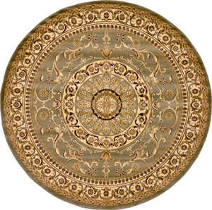 Light Green 7' 10 x 7' 10 Versailles Round Area Rug