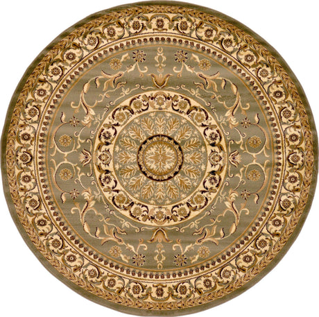 Light Green 7' 10 x 7' 10 Versailles Round Area Rug