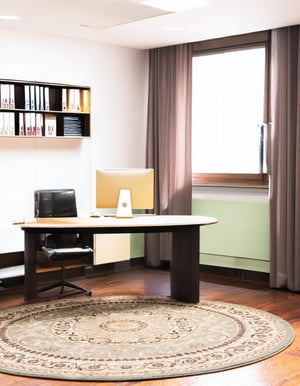 Light Green 7' 10 x 7' 10 Versailles Round Area Rug