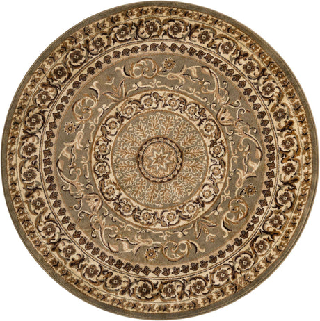 Light Green 6' 1 x 6' 1 Versailles Round Area Rug