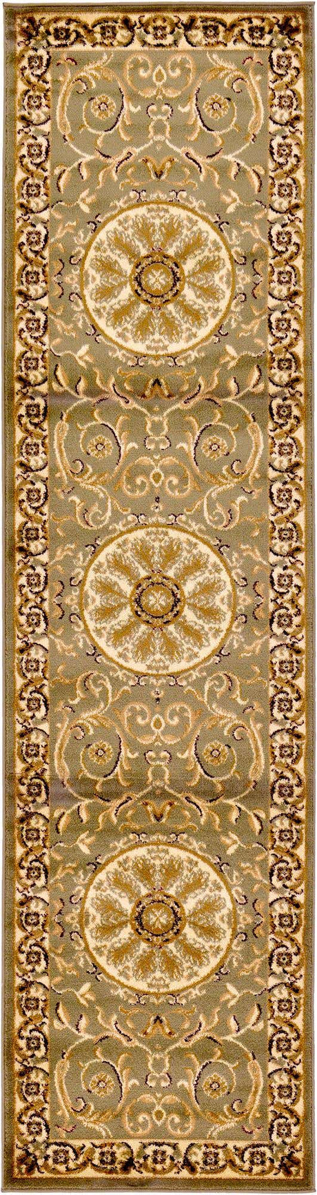 Light Green 2' 7 x 10' Versailles Runner Area Rug
