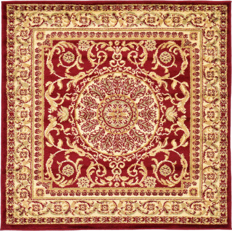 Red 4' 1 x 4' 1 Versailles Square Area Rug