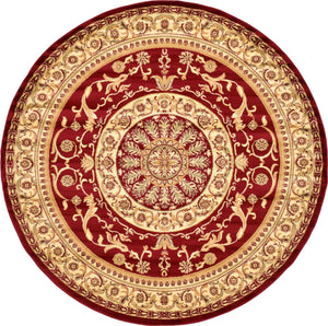 Red 8' x 8' Versailles Round Rug