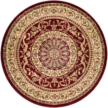 Red 6' 1 x 6' 1 Versailles Round Area Rug