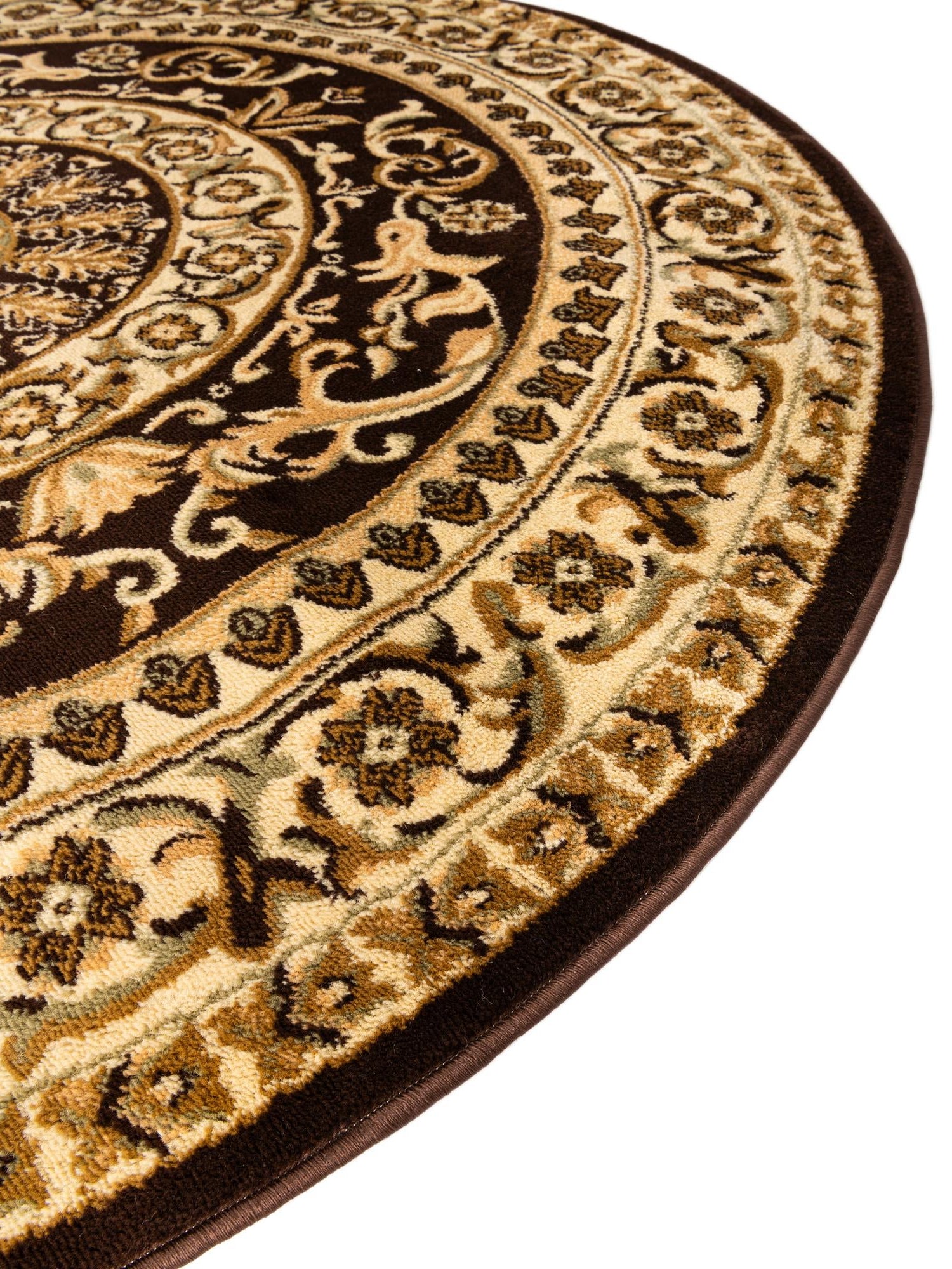 Brown 7' 10 x 7' 10 Versailles Round Area Rug