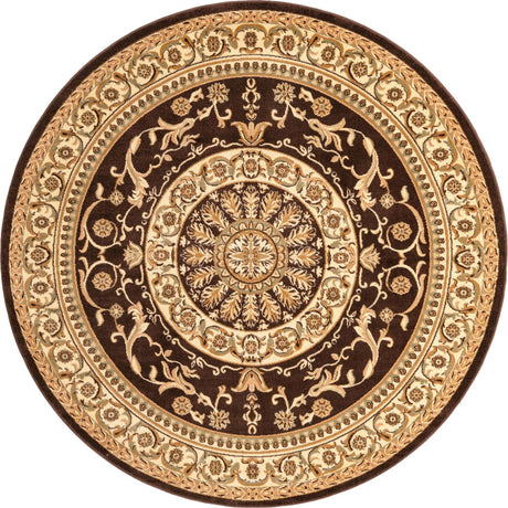 Brown 7' 10 x 7' 10 Versailles Round Area Rug